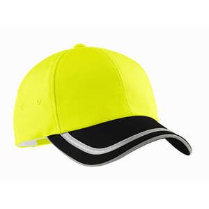 Port Authority Safety Cap - Dark/All Yellow, Safety/Black/Reflective