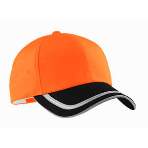 Port Authority Safety Cap - Dark/All Orange, Safety/Black/Reflective