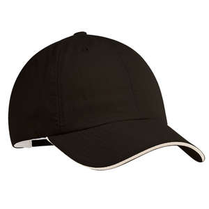 Port Authority Signature Sandwich Bill Cap - Dark/All Black/Beige