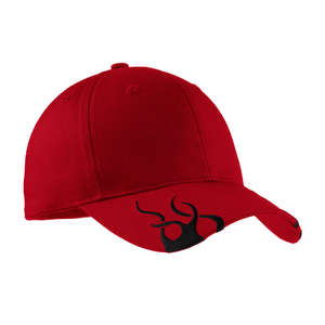 Port Authority Racing Cap with Flames - Dark/All Red/Black