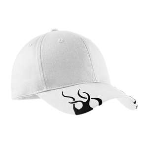 Port Authority Racing Cap with Flames - Dark/All White/Black