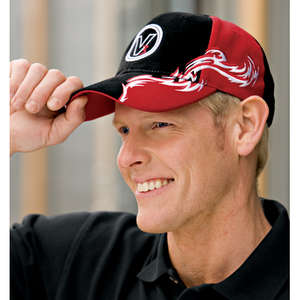 Custom Promotional Port Authority Colorblock Racing Cap with Flames - Dark/All