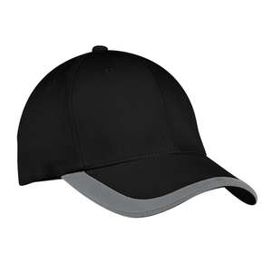 Port Authority Contrast Stripe Sandwich Bill Cap - Dark/All Black/Graphite