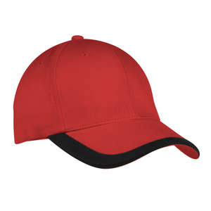 Port Authority Contrast Stripe Sandwich Bill Cap - Dark/All Red/Black