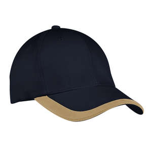 Port Authority Contrast Stripe Sandwich Bill Cap - Dark/All Blue, Navy/Khaki