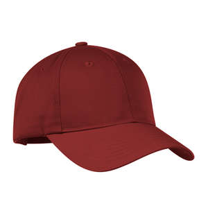 Port Authority Nylon Twill Performance Cap - Dark/All Red, Deep