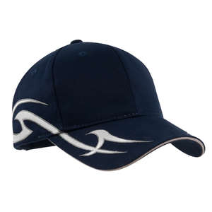 Port Authority Racing Cap with Sickle Flames - Dark/All Blue, Navy/Silver