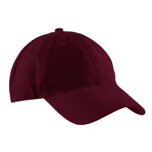 Port and Company Brushed Twill Low Profile Cap - Dark/All Maroon