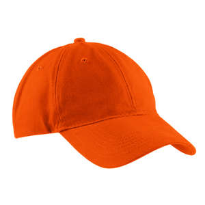 Port and Company Brushed Twill Low Profile Cap - Dark/All Orange