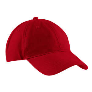 Port and Company Brushed Twill Low Profile Cap - Dark/All Red