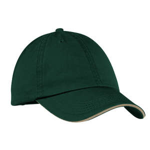 Port and Company Washed Twill Sandwich Bill Cap - Dark/All Green, Hunter/Khaki