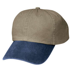 Port and Company Two-Tone Pigment-Dyed Cap - Dark/All Khaki/Blue, Navy