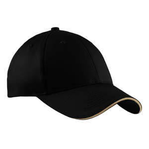 Port and Company Sandwich Bill Cap - Dark/All Black/Khaki