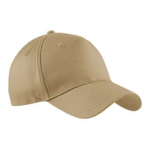 Port and Company Five-Panel Twill Cap - Dark/All Khaki