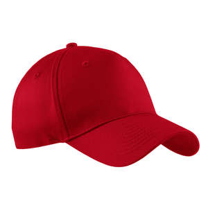 Port and Company Five-Panel Twill Cap - Dark/All Red