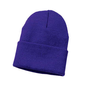 Port and Company Knit Cap - Dark/All Purple, Athletic