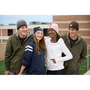 Port and Company Fine Knit Skull Cap with Stripes - Dark/All 