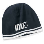 Promotional Beanies - Port and Company Fine Knit Skull Cap with Stripes - Dark/All