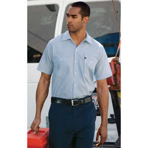 CornerStone Short Sleeve Striped Industrial Work Shirt - Dark/Colors