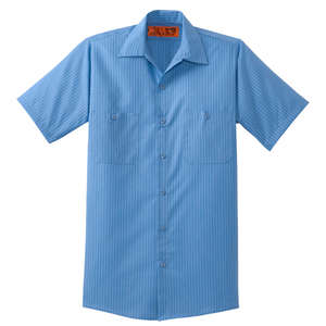 CornerStone Short Sleeve Striped Industrial Work Shirt - Dark/Colors Blue, Petrol/Blue, Navy