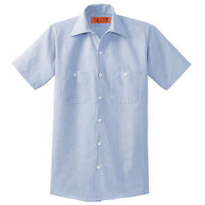 CornerStone Short Sleeve Striped Industrial Work Shirt - Dark/Colors White/Blue