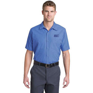 Custom Promotional CornerStone Short Sleeve Striped Industrial Work Shirt - Dark/Colors