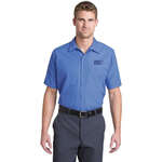 Business Dress Shirts - CornerStone Short Sleeve Striped Industrial Work Shirt - Dark/Colors