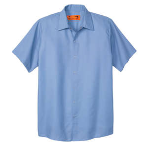 CornerStone Short Sleeve Pocketless Gripper Shirt - Dark/All Blue, Light