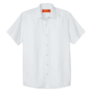 CornerStone Short Sleeve Pocketless Gripper Shirt - Dark/All White