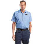 Promotional Chef Wear - CornerStone Short Sleeve Pocketless Gripper Shirt - Dark/All