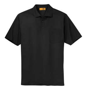 CornerStone Industrial Pocket Pique Polo - Dark/All Black