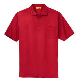 CornerStone Industrial Pocket Pique Polo - Dark/All Red