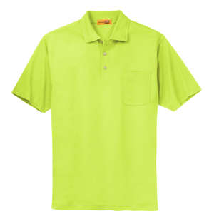 CornerStone Industrial Pocket Pique Polo - Dark/All Yellow, Safety