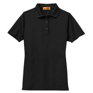 CornerStone Ladies Industrial Pocketless Pique Polo - Dark/All Black