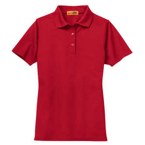 CornerStone Ladies Industrial Pocketless Pique Polo - Dark/All Red