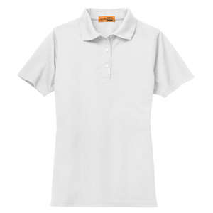 CornerStone Ladies Industrial Pocketless Pique Polo - Dark/All White