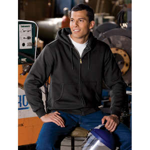 CornerStone Heavyweight Full-Zip Hooded Sweatshirt with Thermal Lining - Dark/All
