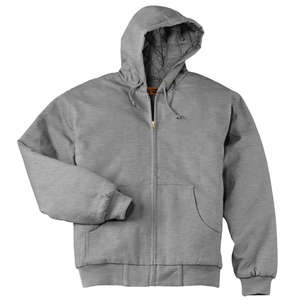 CornerStone Heavyweight Full-Zip Hooded Sweatshirt with Thermal Lining - Dark/All Gray, Heathered Athletic