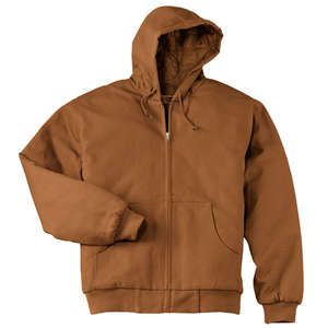 CornerStone Heavyweight Full-Zip Hooded Sweatshirt with Thermal Lining - Dark/All Brown, Duck