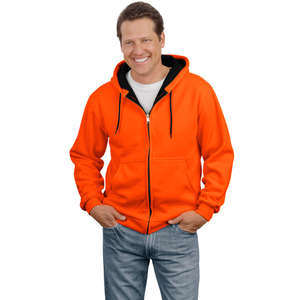 CornerStone Safety Heavyweight Full-Zip Hooded Sweatshirt with Thermal Lining - Dark/All