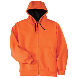CornerStone Safety Heavyweight Full-Zip Hooded Sweatshirt with Thermal Lining - Dark/All Orange, Safety
