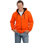 Custom Adult Hooded Sweatshirts - CornerStone Safety Heavyweight Full-Zip Hooded Sweatshirt with Thermal Lining - Dark/All
