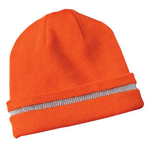 CornerStone Safety Beanie with Reflective Stripe - Dark/All Orange, Safety/Reflective