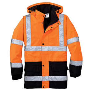 CornerStone ANSI Class 3 Waterproof Parka - Dark/All Orange, Safety