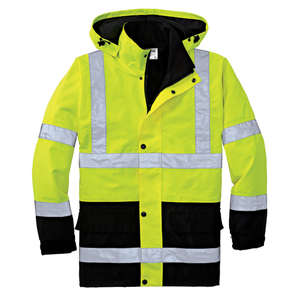CornerStone ANSI Class 3 Waterproof Parka - Dark/All Yellow, Safety