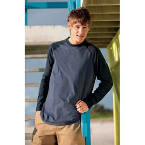 District Threads Heathered Jersey Long Sleeve Raglan Tee - Dark/All