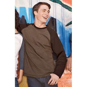 District Threads Heathered Jersey Long Sleeve Raglan Tee - Dark/All
