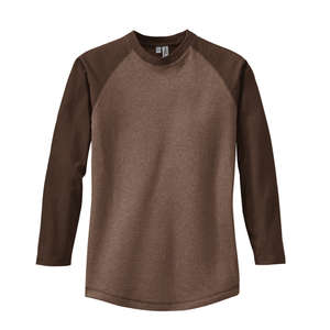 District Threads Heathered Jersey Long Sleeve Raglan Tee - Dark/All Brown, Heathered Mocha