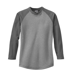 District Threads Heathered Jersey Long Sleeve Raglan Tee - Dark/All Nickel, Heathered