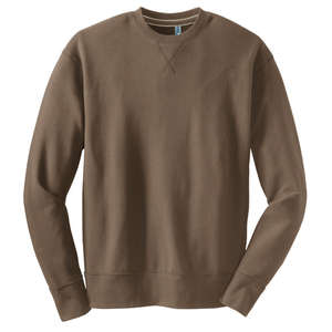 District Threads Vintage French Terry Crewneck Sweatshirt - Dark/All Brown, Light Mocha